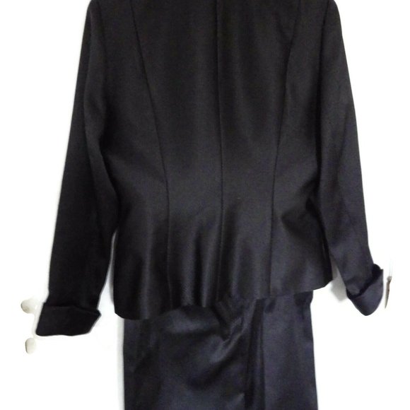 Vintage Laura Madrigano Tuxedo Style Black Suit Rhinestone Zipper Size 10 - Picture 4 of 8